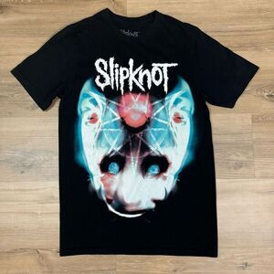 Slipknot Two Face Band Tee Shirt Size Small Black 100% Cotton Heavy Metal Horror